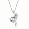 Genevive Jewelry Women's White / Silver Sterling Silver Cubic Zirconia Twirl Necklace In Multi