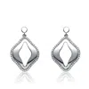 Genevive Jewelry Women's White / Silver Sterling Silver Key Hole Earrings In Multi