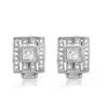 Genevive Jewelry Women's White / Silver Sterling Silver Square Post Earrings In Multi