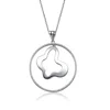 Genevive Jewelry Women's White / Silver Sterling Silver Suspended Open Butterfly Necklace In Multi