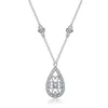 Genevive Jewelry Women's White / Silver Sterling Silver White Cubic Zirconia Stone Heart Necklace In Multi