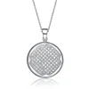 Genevive Jewelry Women's White / Silver Sterling Silver White Cubic Zirconia Stones Round Pendant In Multi