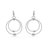Genevive Jewelry Women's White / Silver Sterling Silver White Overlay Two-orbit Earrings In Multi