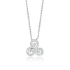 Genevive Jewelry Women's White / Silver White Gold Overlay Clear Cubic Zirconia Triple Knot Necklace In Multi