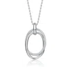 Genevive Jewelry Women's White / Silver White Gold Plated Sterlig Silver With Cubic Zirconia Double Entwined Oval Ete In Multi