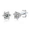 Genevive Jewelry Women's White Stella Valentino Sterling Silver With Lab Created Moissanite Round Solitaire Stud Earr In White