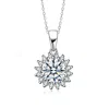 Genevive Jewelry Women's White Sterling Silver Cubic Zirconia Burst Necklace In White