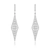Genevive Jewelry Women's White Sterling Silver With Clear Cubic Zirconia Accent Drop Earrings In White