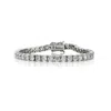 Genevive Jewelry Women's White Sterling Silver With Clear Cubic Zirconia Tennis Bracelet In White