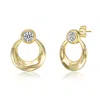 Genevive Jewelry Women's Yellow Gold Plated Eternity Circle Hoop Cubic Zirconia Earrings In Gold