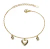 Genevive Jewelry Women's Yellow Gold Plated Heart & Bead Charm Bracelet In Gold