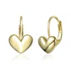 Genevive Jewelry Women's Yellow Gold Plated Heart Drop Leverback Earrings In Gold