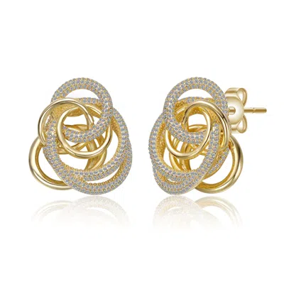 Genevive Jewelry Women's Yellow Gold Plated Multiple Eternity Circle Love Knot Stud Earrings