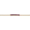 Genevive Jewelry Women's Yellow Gold Plated Red Cubic Zirconia Bar Bracelet In Gold