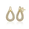 Genevive Jewelry Women's Yellow Gold Plated With Clear Cubic Zirconia Raindrop Front-facing Mini-hoop Earrings In Gold