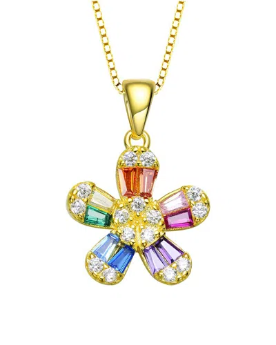 Genevive Kids 14k Over Silver Cz Pendant Necklace