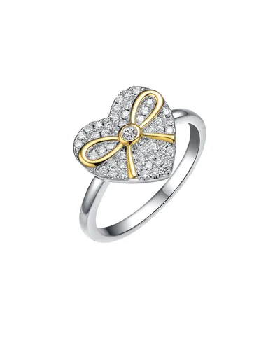 Genevive Kids Two-tone Over Silver Cz Ring