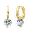 Genevive Moissanite Clear Sterling Silver Drop Hoop Earring In Multi