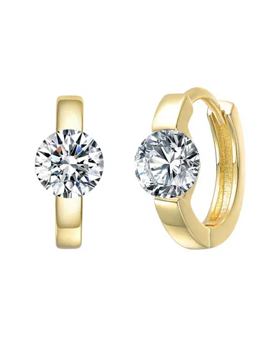 Genevive Moissanite Sterling Silver 14k Gold Plated With Cl