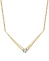 Genevive Moissanite Sterling Silver 14k Gold Plated With Em In Gold