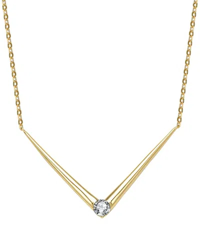 GENEVIVE GENEVIVE SILVER CHEVRON NECKLACE