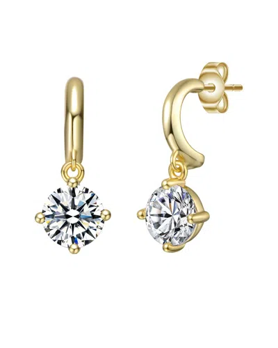 Genevive Moissanite Sterling Silver 14k Gold Plated With So