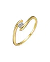 Genevive Moissanite Sterling Silver 14k Gold Plated With Wa In Gold