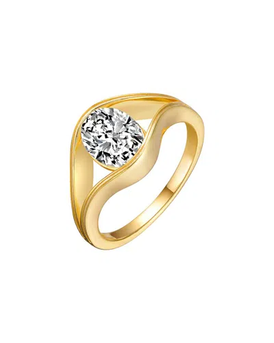 Genevive Moissanite Sterling Silver 14k Yellow Gold Plated, In Multi