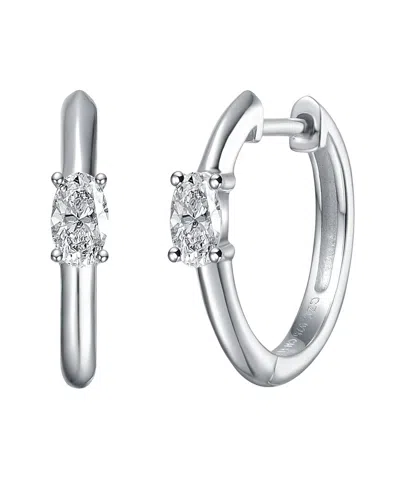 Genevive Moissanite Sterling Silver White Gold Plated With In Gray