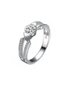 Genevive Moissanite Sterling Silver White Gold Plated With In Multi