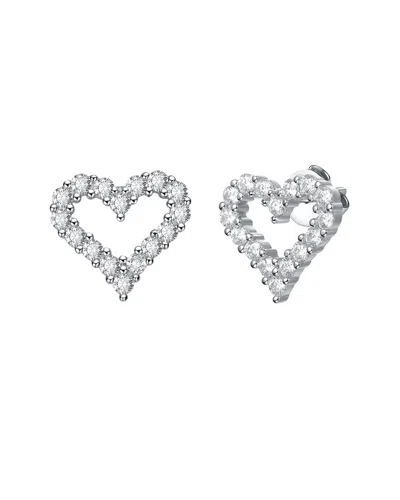Genevive Moissanite Sterling Silver With French Pave Heart