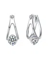 Genevive Moissanite Sterling Silver With Solitaire Double H In Multi
