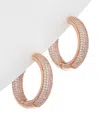 Genevive Pave Cz Plated Hoop Earrings
