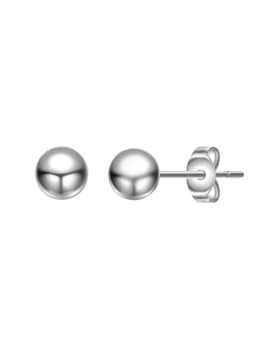 Genevive Plated Ball Earrings In Metallic
