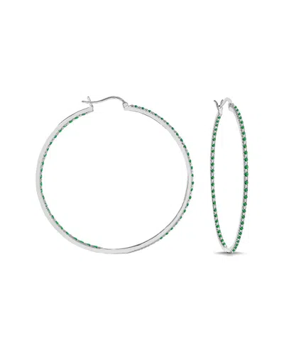 Genevive Plated Cz Inside Out Hoops