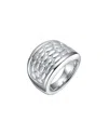 Genevive Plated Textured Ring In Red