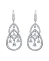 Genevive Platinum Over Silver Cz Tiered Earrings