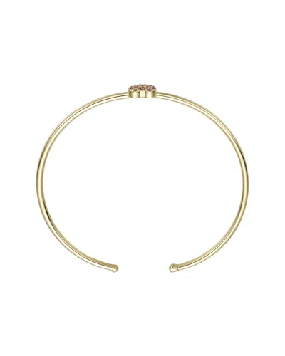 Genevive Rachel Glauber 14k Plated Cz Bangle Bracelet In Yellow