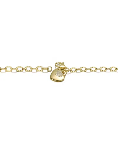 Genevive Rachel Glauber 14k Plated Cz Cable Chain Bracelet In Gold