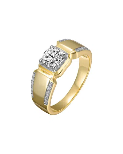 Genevive Rachel Glauber 14k Plated Cz Engagement Ring In Gold