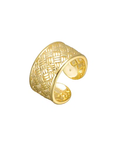 Genevive Rachel Glauber 14k Plated Cz Statement Ring In Gold