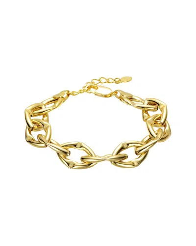 Genevive Rachel Glauber 14k Plated Link Chain Bracelet In Yellow