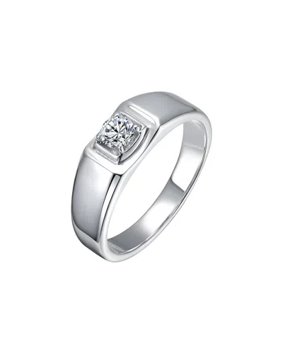 Genevive Rachel Glauber Plated Cz Engagement Ring In Silver