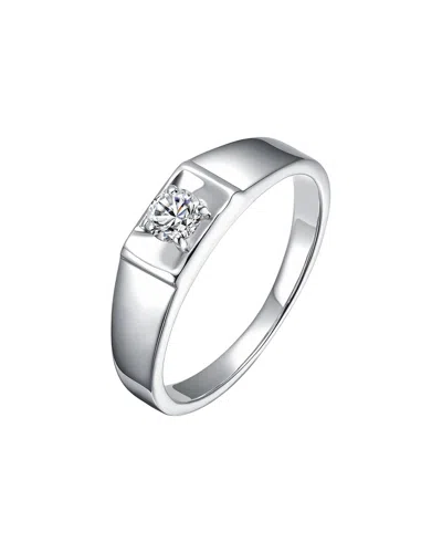 Genevive Rachel Glauber Plated Cz Engagement Ring In Silver