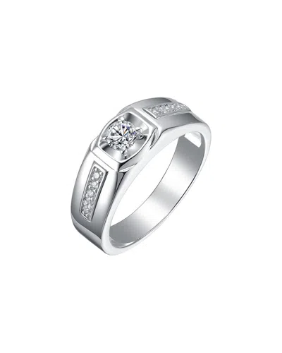 Genevive Rachel Glauber Plated Cz Ring In Silver