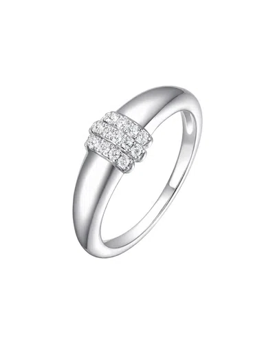 Genevive Rachel Glauber Plated Cz Ring In Metallic