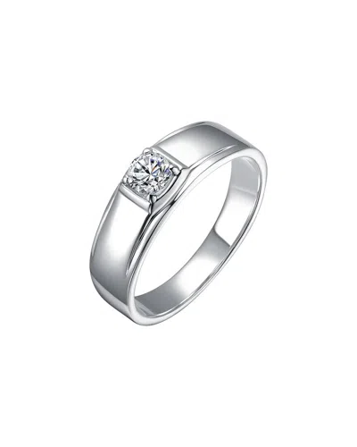Genevive Rachel Glauber Plated Cz Statement Ring In Silver