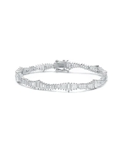 Genevive Rhodium Plated Cz Bracelet