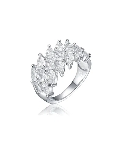 Genevive Rhodium Plated Cz Ring