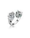 Genevive Rhodium Plated Cz Ring